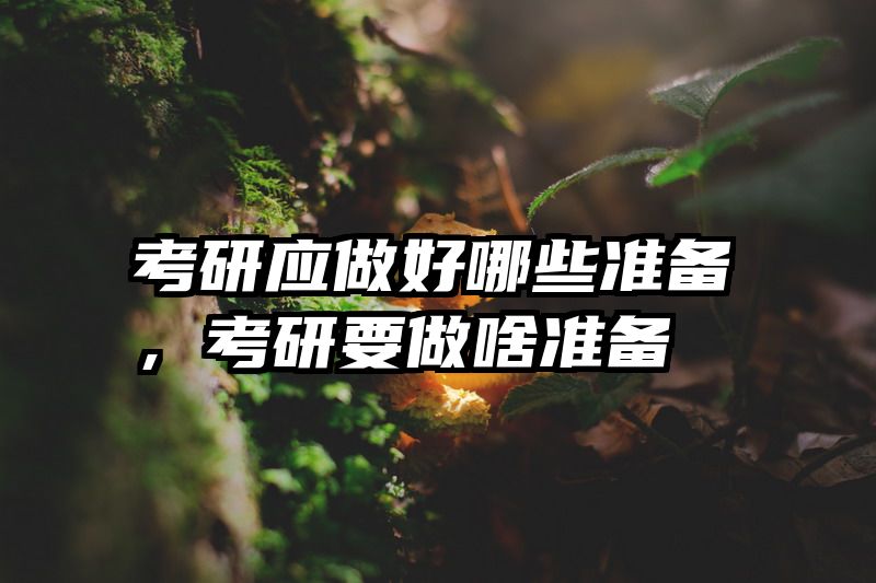考研应做好哪些准备,考研要做啥准备