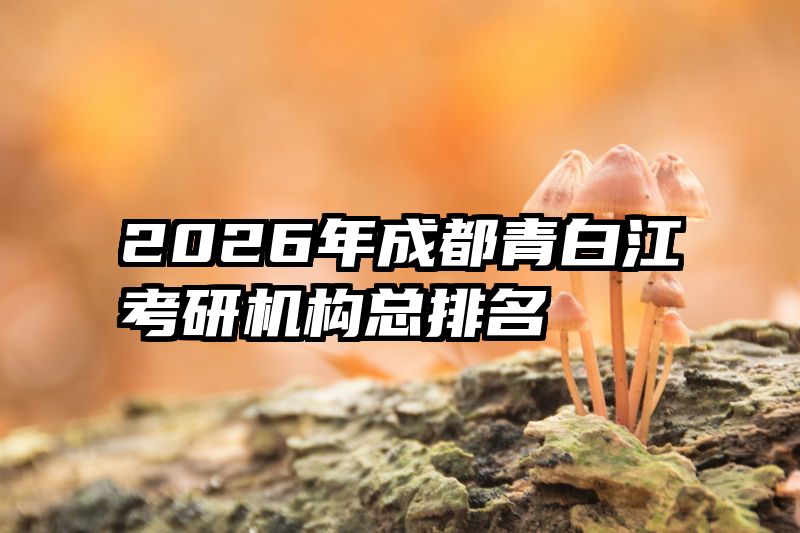 2026年成都青白江考研机构总排名