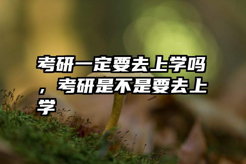 考研一定要去上学吗，考研是不是要去上学