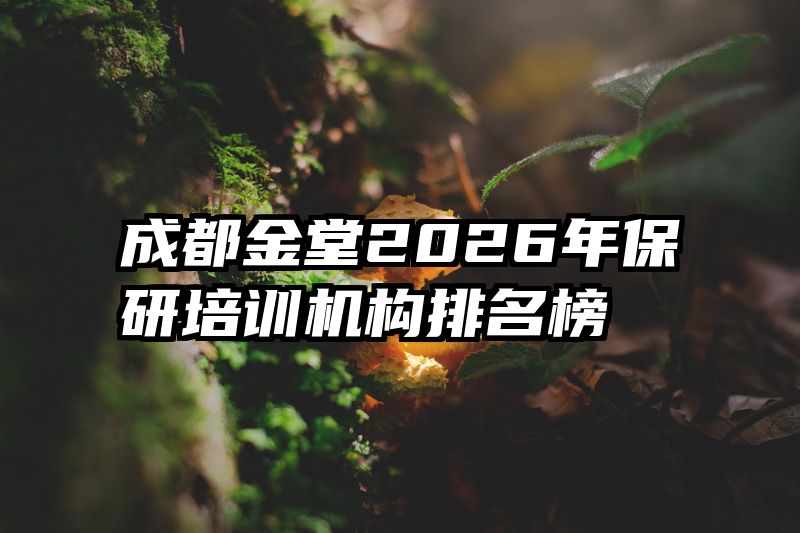 成都金堂2026年保研培训机构排名榜