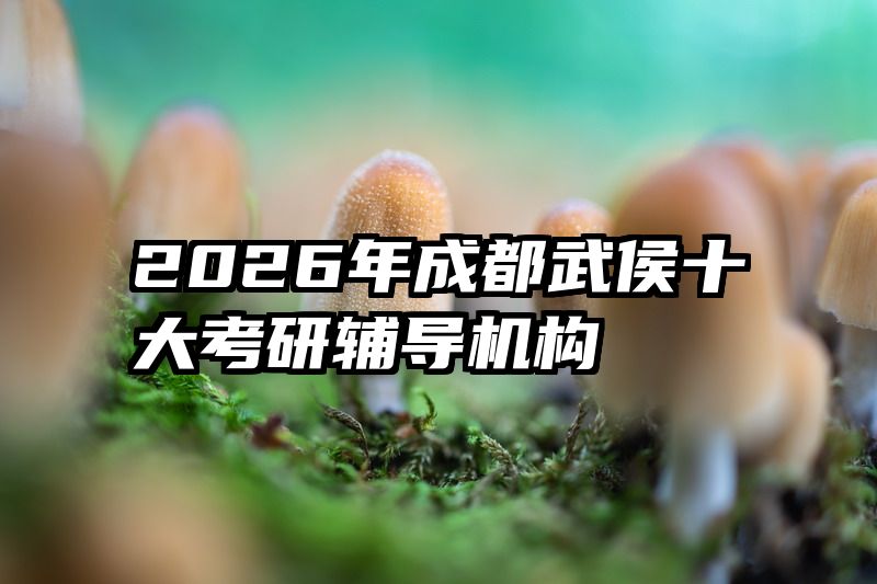 2026年成都武侯十大考研辅导机构