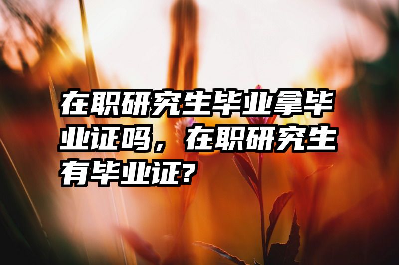 在职研究生毕业拿毕业证吗，在职研究生有毕业证?
