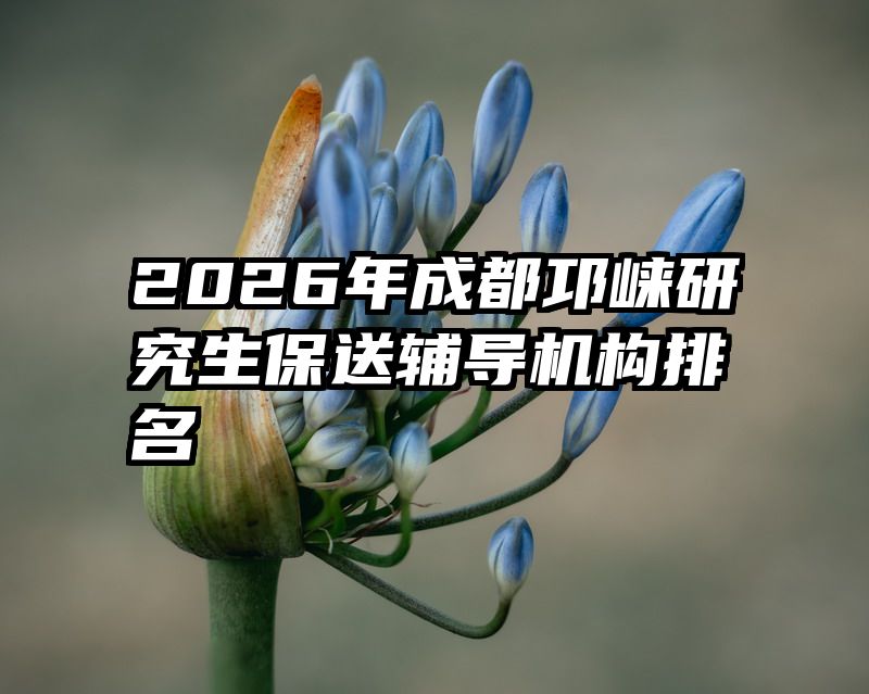 2026年成都邛崃研究生保送辅导机构排名