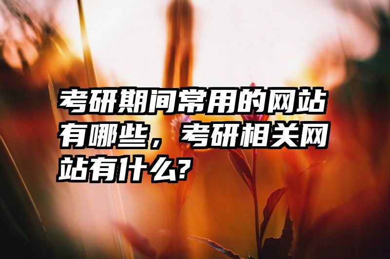 考研期间常用的网站有哪些，考研相关网站有什么?