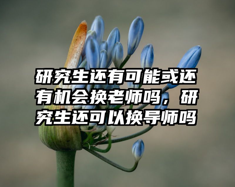研究生还有可能或还有机会换老师吗,研究生还可以换导师吗