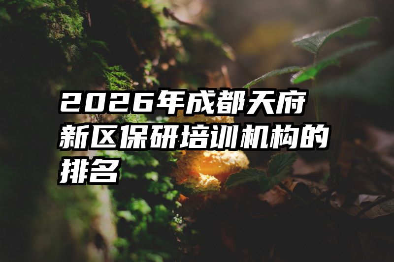 2026年成都天府新区保研培训机构的排名