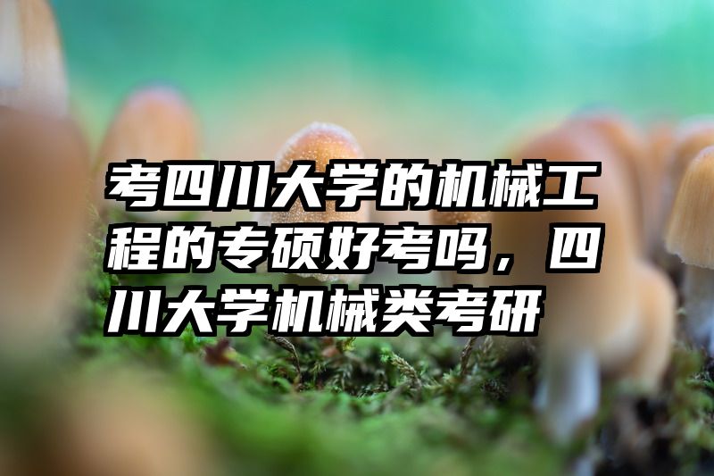 考四川大学的机械工程的专硕好考吗，四川大学机械类考研