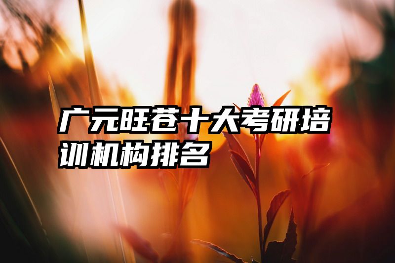 广元旺苍十大考研培训机构排名