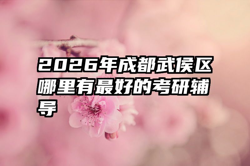 2026年成都武侯区哪里有最好的考研辅导