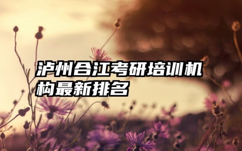 泸州合江考研培训机构最新排名