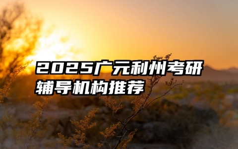 2025广元利州考研辅导机构推荐