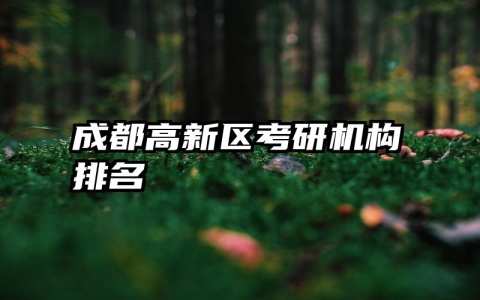 成都高新区考研机构排名