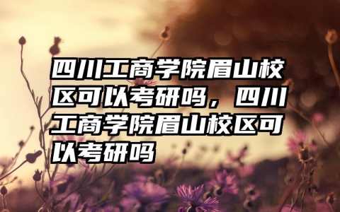 四川工商学院眉山校区可以考研吗，四川工商学院眉山校区可以考研吗