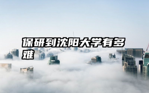 保研到沈阳大学有多难