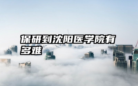 保研到沈阳医学院有多难