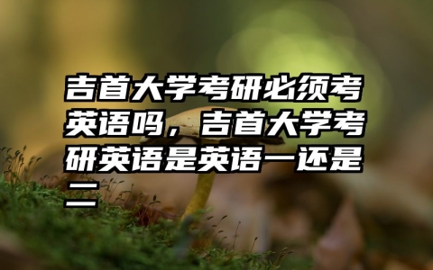 吉首大学考研必须考英语吗，吉首大学考研英语是英语一还是二