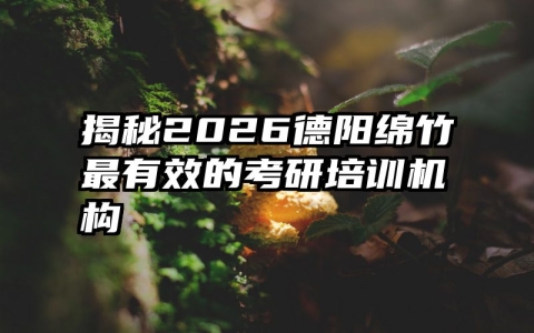 揭秘2026德阳绵竹最有效的考研培训机构