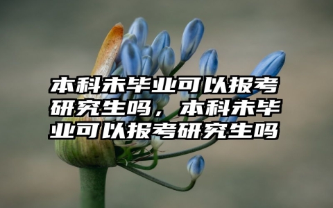 本科未毕业可以报考研究生吗，本科未毕业可以报考研究生吗