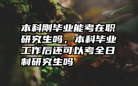 本科刚毕业能考在职研究生吗，本科毕业工作后还可以考全日制研究生吗