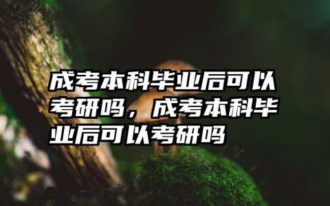 成考本科毕业后可以考研吗，成考本科毕业后可以考研吗