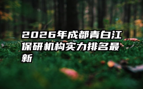 2026年成都青白江保研机构实力排名最新
