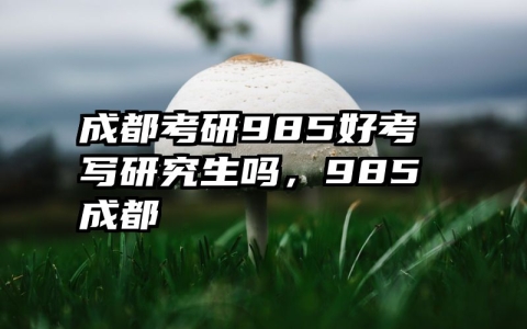 成都考研985好考写研究生吗，985成都