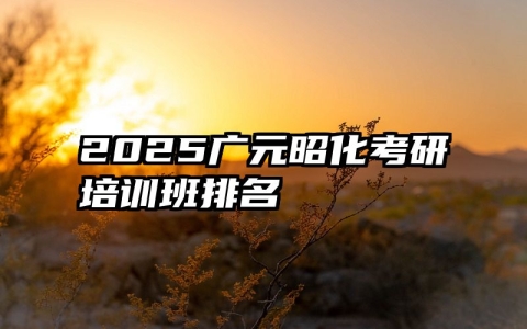 2025广元昭化考研培训班排名