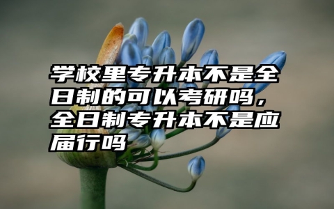 学校里专升本不是全日制的可以考研吗，全日制专升本不是应届行吗